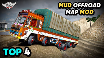 TOP 4 MUD OFFROAD MAP MOD For Bus Simulator Indonesia || Bussid V3.7.1 || Offroad Gamers ||