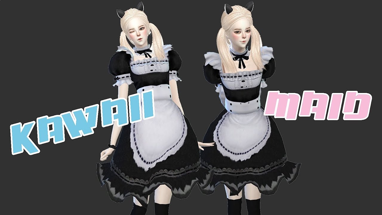 The Sims 4 Cas Kawaii Maid เมดเนี้ยววววว Youtube