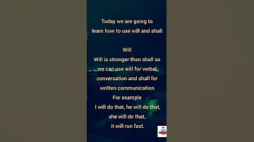 English Video 17 How To Use Will And Shall Learn English 3000 Sentences 