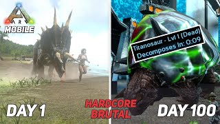 Download Lagu Surviving 100 Days in HARDCORE BRUTAL Ark Mobile | Ark Survival Evolved MP3