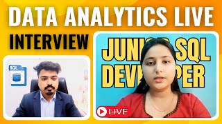 Celebrity Data Analyst Live Mock Interview | Junior SQL Developer 2024 | Data Analytics Interview Questions Net Worth