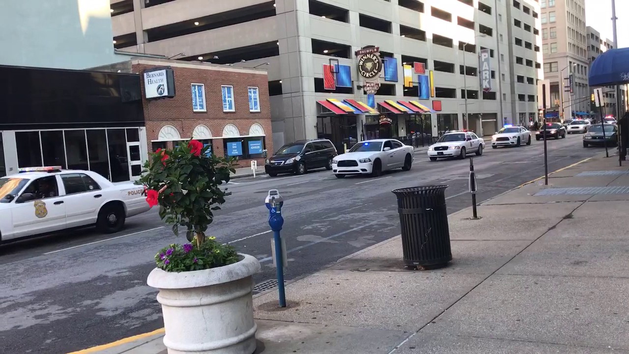 IMPD Procession Downtown Indy for Deputy Chief Jim Waters