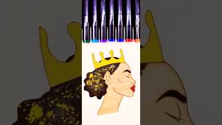 Relaxing Coloring #asmr | Queen Illustration with Marker Sounds