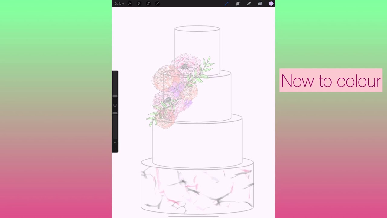 Wedding Cake Sketch/Design [Procreate] - YouTube