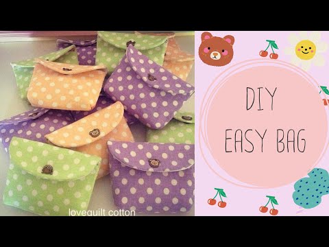 กระเป๋า แฮนด์ เมด ผ้า  New 2022  DIY Easy Bag | กระเป๋าใส่ของทำง่ายๆแค่ 5 นาที | Free Pattern 👇👇