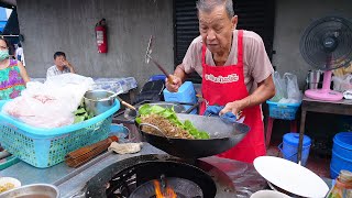 Great Grandpa Cooking Skills! $0.3 Noodle & Fried Pork Egg Rice - Thailand Street Food