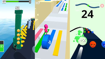 Color Road -vs- Stack Colors -vs- Layers Roll || Gameplay Compare With Music