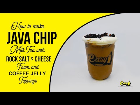 How to make Java Chip Milk Tea with Rock Salt & Cheese foam and Coffee Jelly toppings | EASYBRAND |