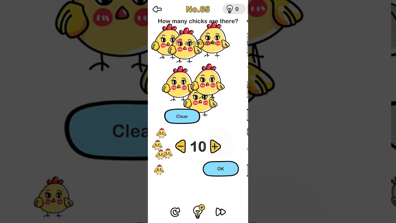 Brain Out Level 65 how many chicks are there YouTube