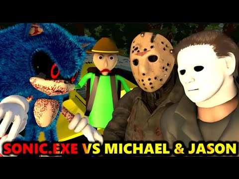 SONIC.EXE vs MICHAEL MYERS & JASON With BALDI Animation Game