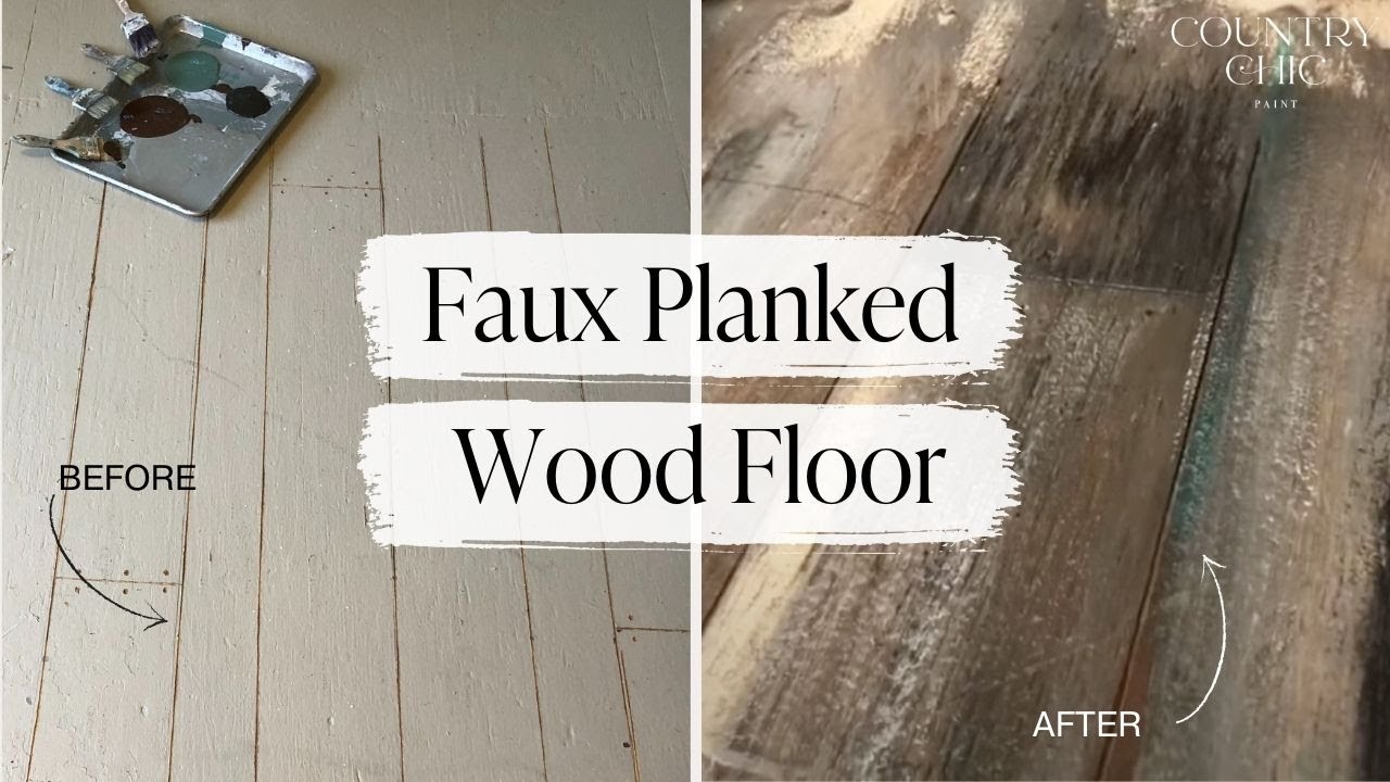 How To Paint Faux Wood Plank Floors With Country Chic Paint Diy