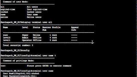 2. User name create & delete in Huawei OLT