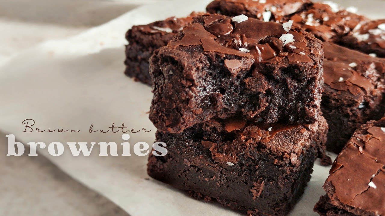 How To Make Brown Butter Brownies (Shiny top & Less Sweet ) | 4K UHD
