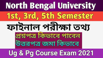 NBU✔️1st 3rd 5th Semester Exam 2021| প্রশ্নপত্র, উত্তরপত্র জমা নিয়ে গুরত্বপূর্ণ তথ্য🔔 Pg & UG Exam