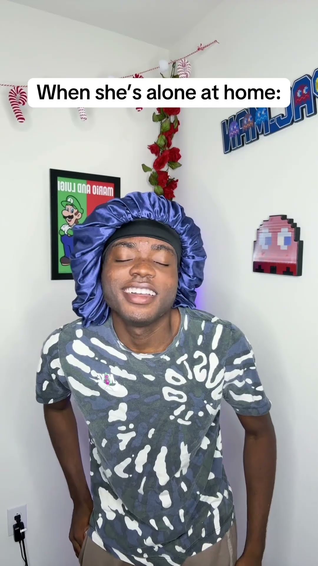 When she’s home alone ?