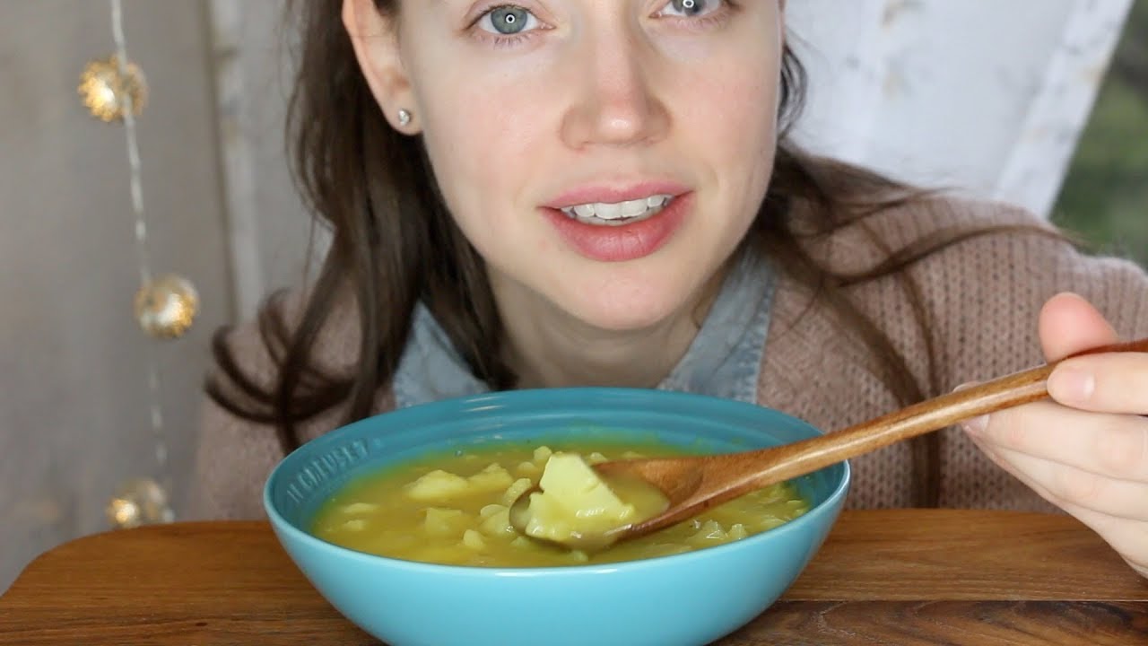 Turmeric Cauliflower Soup | ASMR Whisper Eating Sounds | Mukbang