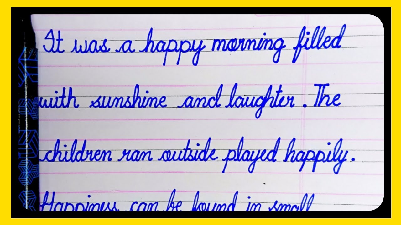 Cursive Writing for Beginners in 4 lines notebook | English cursive Handwriting