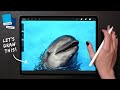 Draw with me  realistic dolphin in water  my procreate digital art technique