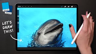 Draw With Me - Realistic Dolphin in Water | My Procreate Digital Art Technique