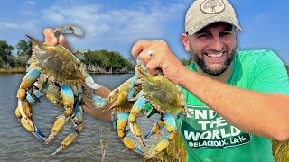 Stacking Up JUMBO BLUE CRABS with Nets (CATCH AND COOK)