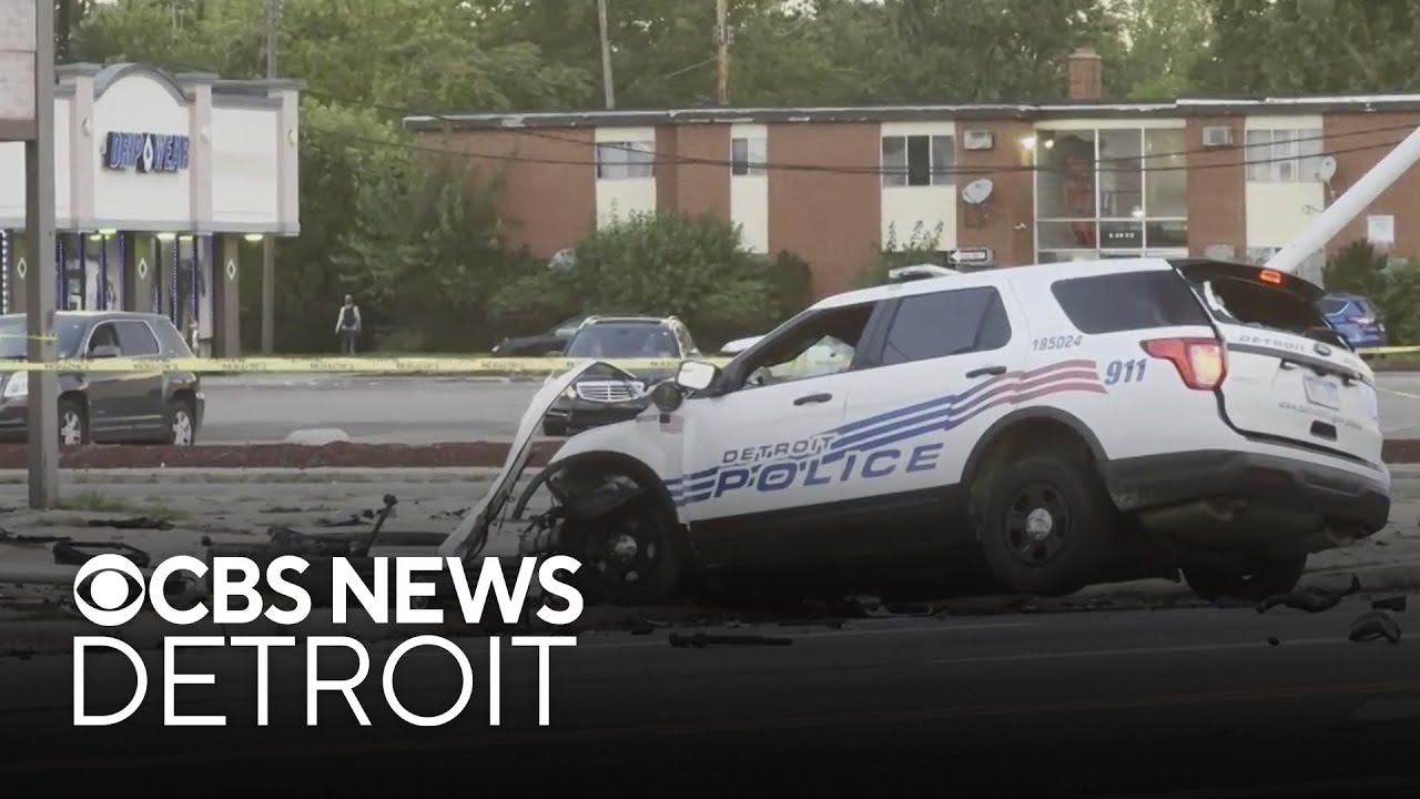 2 Detroit police officers injured in crash - YouTube