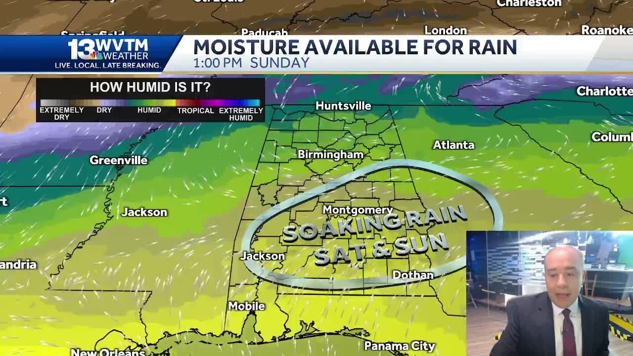 Rain moving into Alabama for Veterans Day Weekend and next week - YouTube