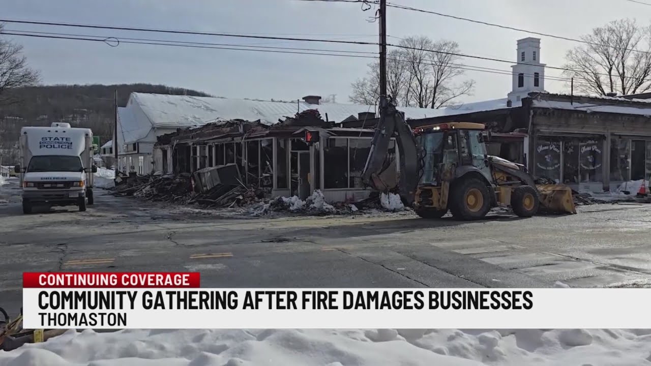 Community to gather after fire damages businesses in Thomaston - YouTube
