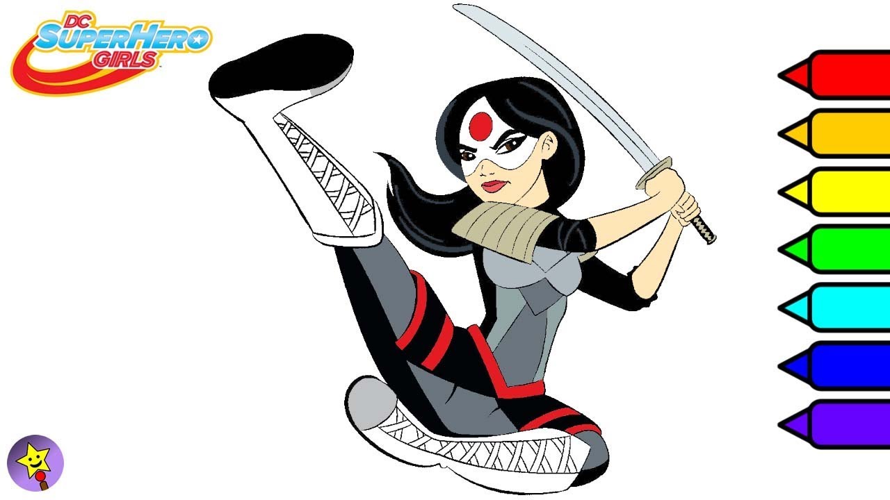 DC Super Hero Girls Coloring Book Katana Coloring Page DC Superhero