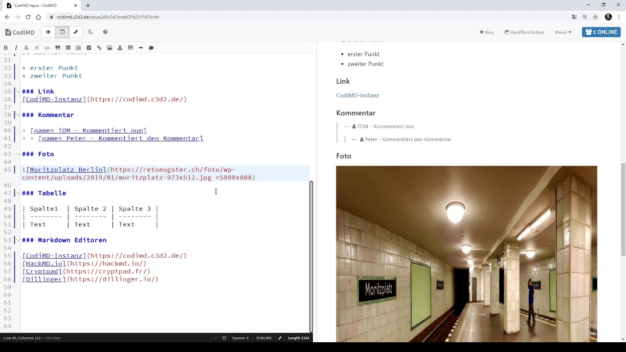 CodiMD - Markdown-Editor kurz vorgestellt - YouTube