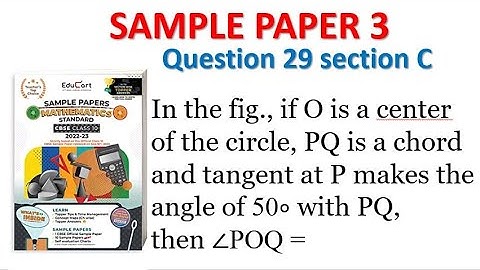 In the fig., if O is a center of the circle, PQ is a chord and tangent at P makes the angle of 50