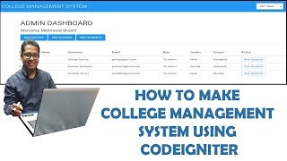 How to make a College Management System using PHP Codeigniter - Introduction Part-1