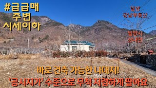 #급급매 NO.1745 바로 건축 가능한 나대지를 &#39;공시지가&#39; 무척 저렴하게 팔아요 #밀양땅 #밀양촌집 #밀양전원주택 #삼랑진촌집 #창녕촌집 #창녕땅 #밀양강남부동산 : 6천