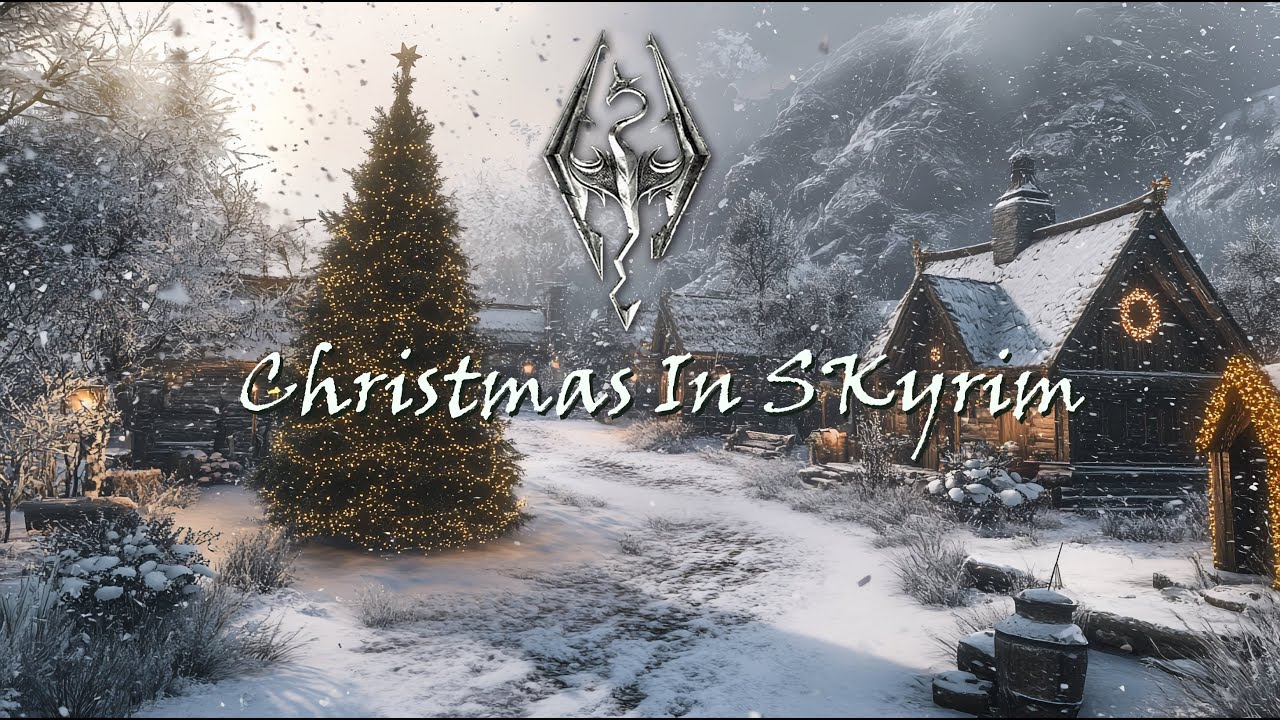 Skyrim Christmas Ambience 1 Hour of Peaceful Winter Sounds &