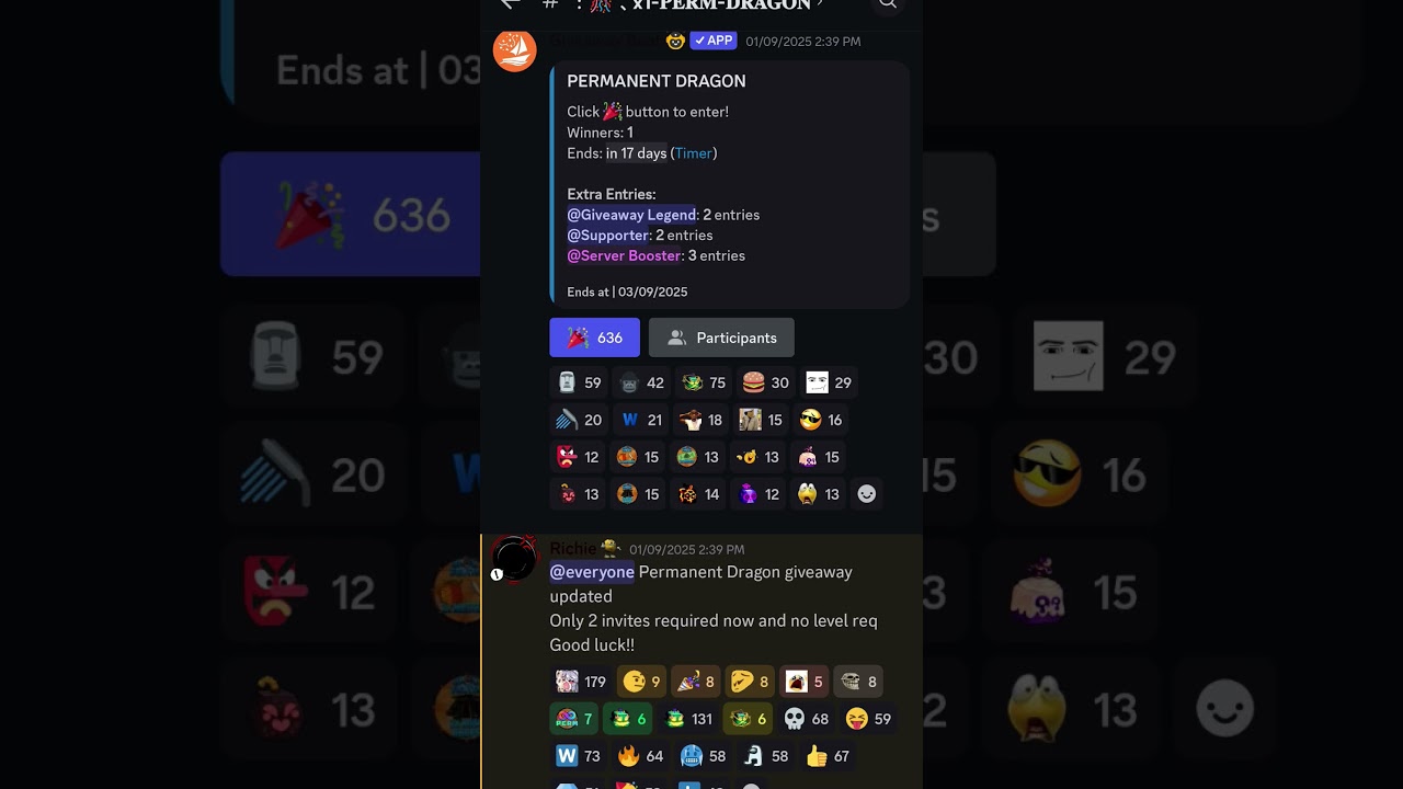 PERM DRAGON GIVEAWAY IN DISCORD SERVER JOIN NOW!! link in description and in the pinned comment