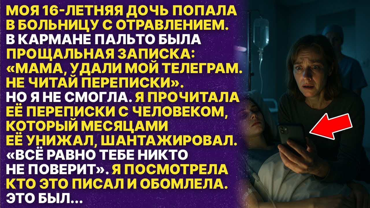 Когда я прочла переписку моей дочери я узнала кто её довёл и шантажировал