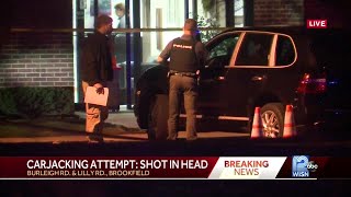 Man shot in head during attempted carjacking, police say