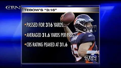 COINCIDENCE? You Decide - Tim Tebow and John 3:16 - Sunday's Game Stats with "316" In Them!!!