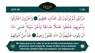 Diyanet Ok Takipli Hatim 11. Cüz - Kur'an-ı Kerim 202. Sayfa - Tevbe Suresi 100-106. Ayetler