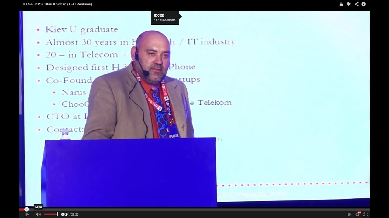 IDCEE 2013: Stas Khirman (CTO @Deutsche Telekom Hosted Business Services & MP @TEC Ventures)