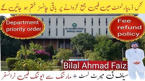 Qua merit list|| admission|| fee refund policy|| Islamabad