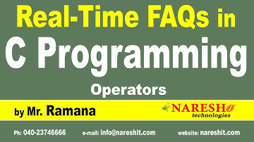 Operators  | C Technical Interview Questions and Answers | Mr. Ramana