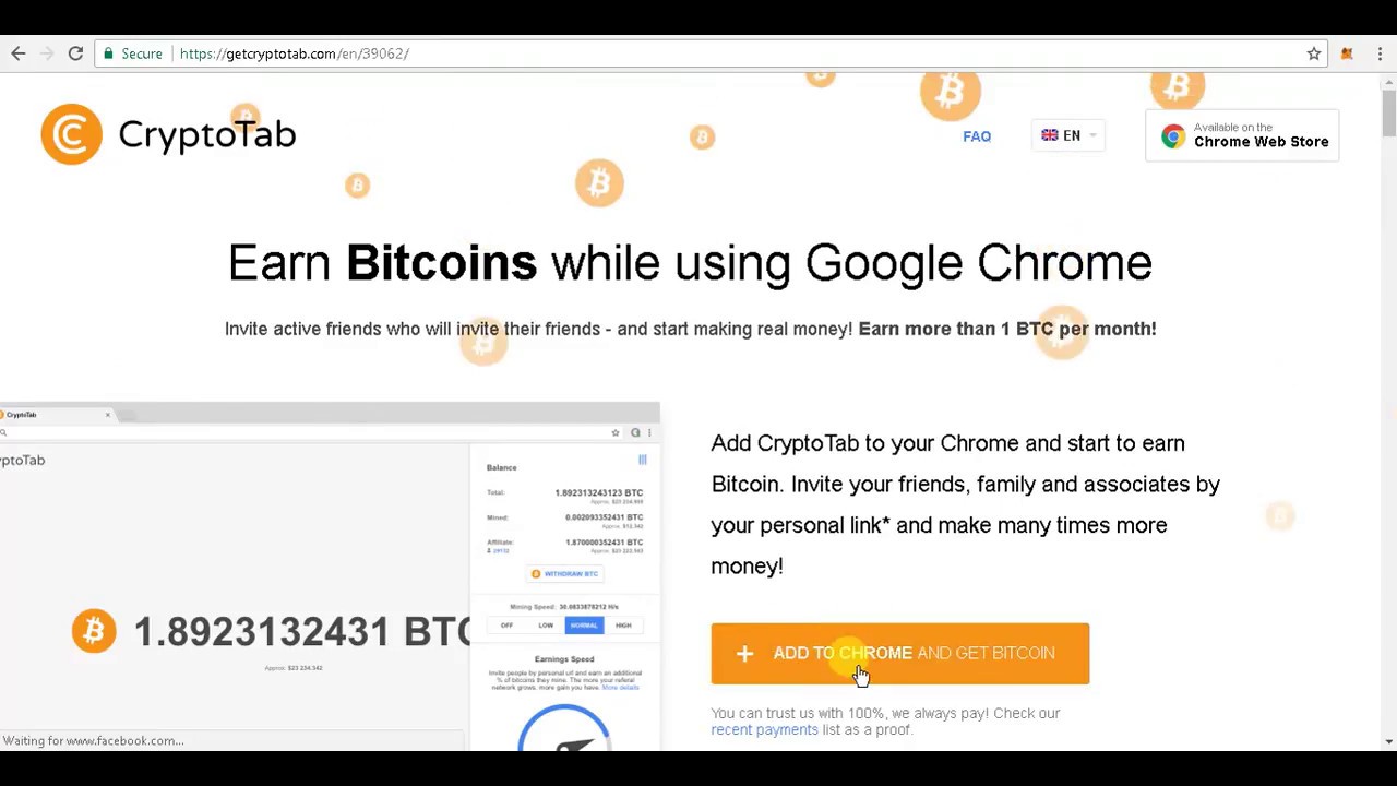 Earn Bitcoin While Using Google Chrome Free Earn Btc While Idle Surfing - 