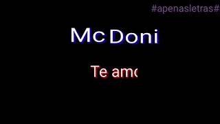 MC Doni - te amo sem compromisso