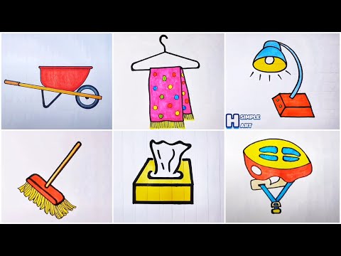 Video Vẽ đồ dùng gia đình đơn giản, Vẽ tranh thư giãn mỗi... - youtube