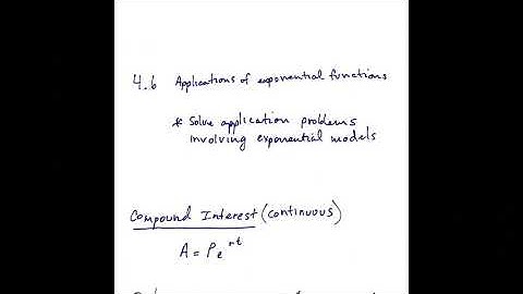 Lesson 4.6: applications of exponential functions