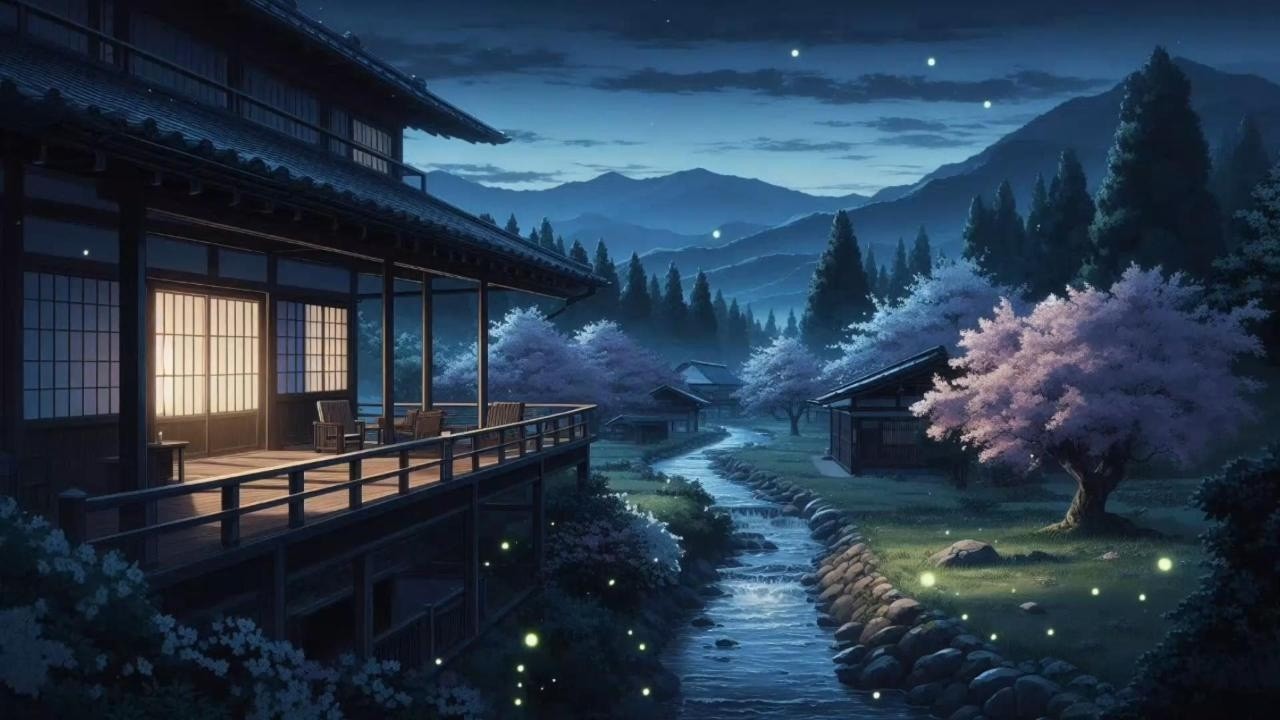 Starry Night Village 🌠 Dreamy Lofi Hip Hop ✨ Peaceful Relaxation