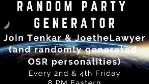 Livestream Special - Random Party Generator Takes on OGL 1.1 - Today @ Noon Eastern