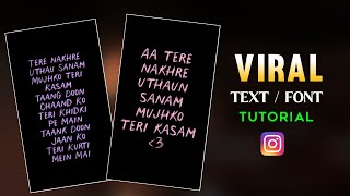 Instagram Viral Font Text Quotes Reels Tutorial | Instagram Viral Font Text Reels Editing 