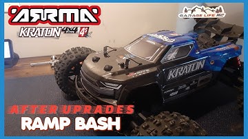 ARRMA KRATON 4s ramp bash testing some upgrades #rccar #arrmarc #rc #bigair #rcbashing