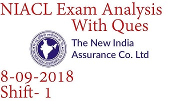 NIACL EXAM ANALYSIS 08-09-2018 || With Questions